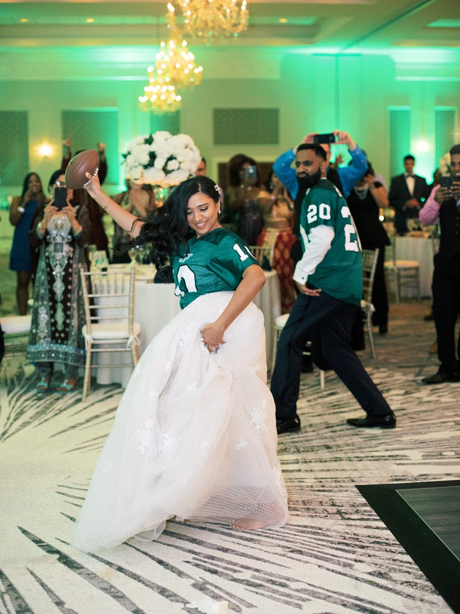 This Couple Wore Just Married Eagles Jerseys at Their Wedding