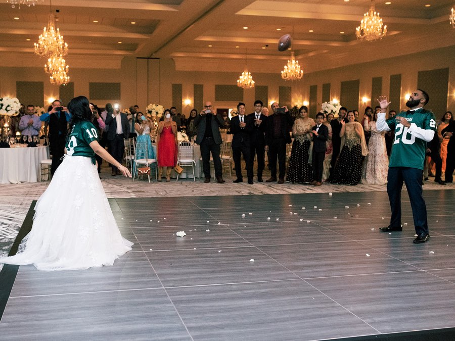 This Couple Wore Just Married Eagles Jerseys at Their Wedding