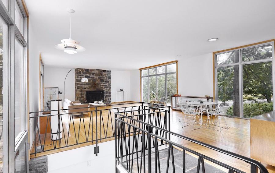 house for sale north hills restored midcentury modern living-dining room