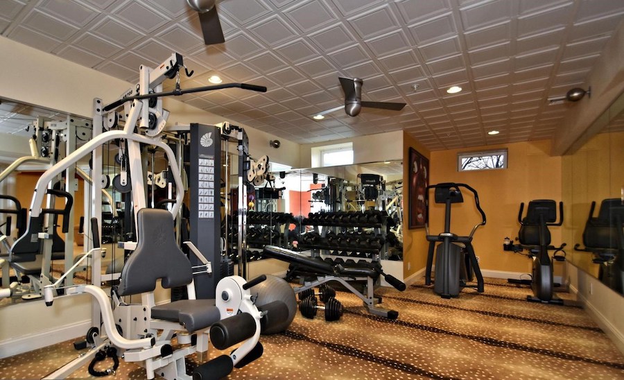 jamison customized colonial basement fitness center