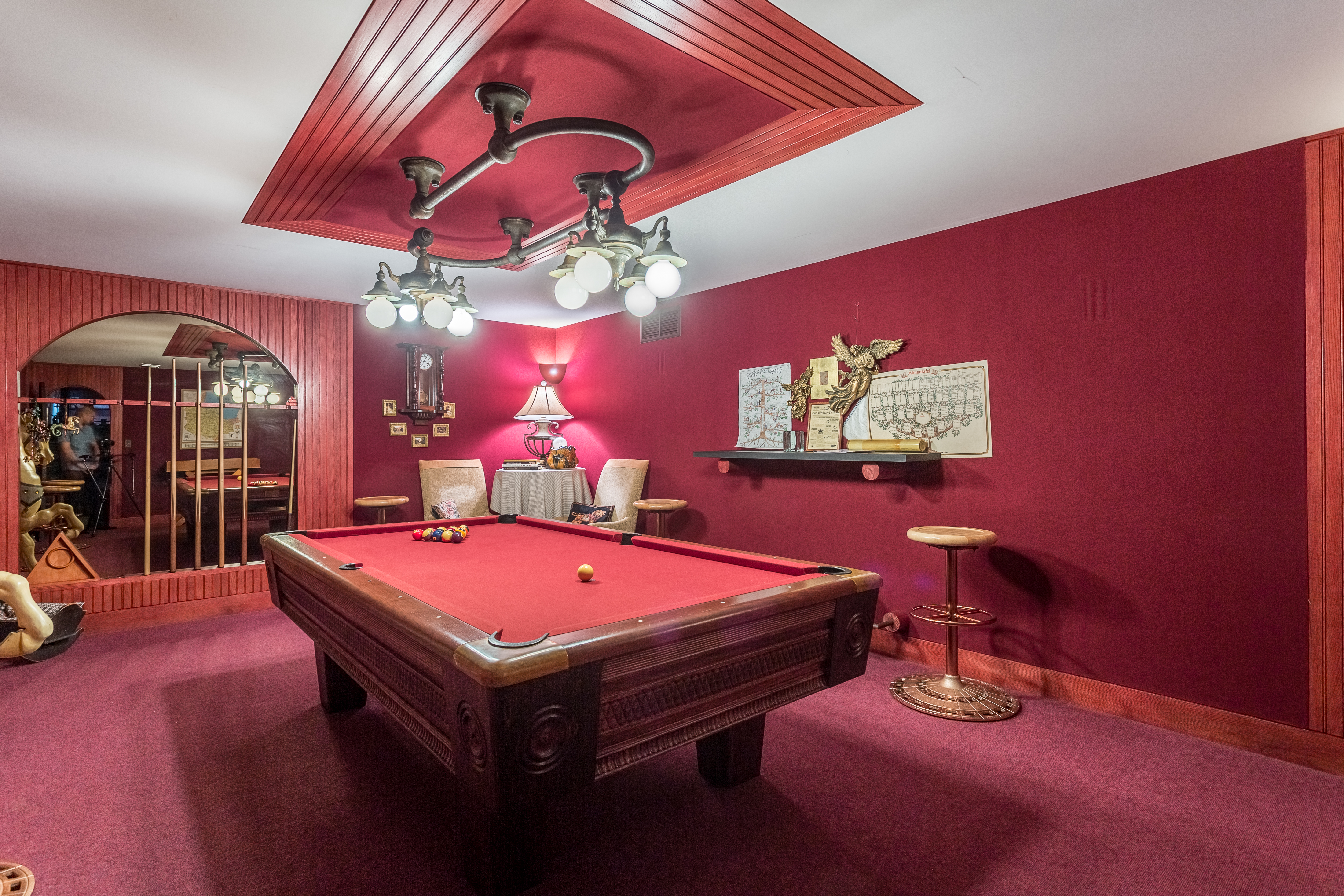 sinking spring hilltop mansion billiard room