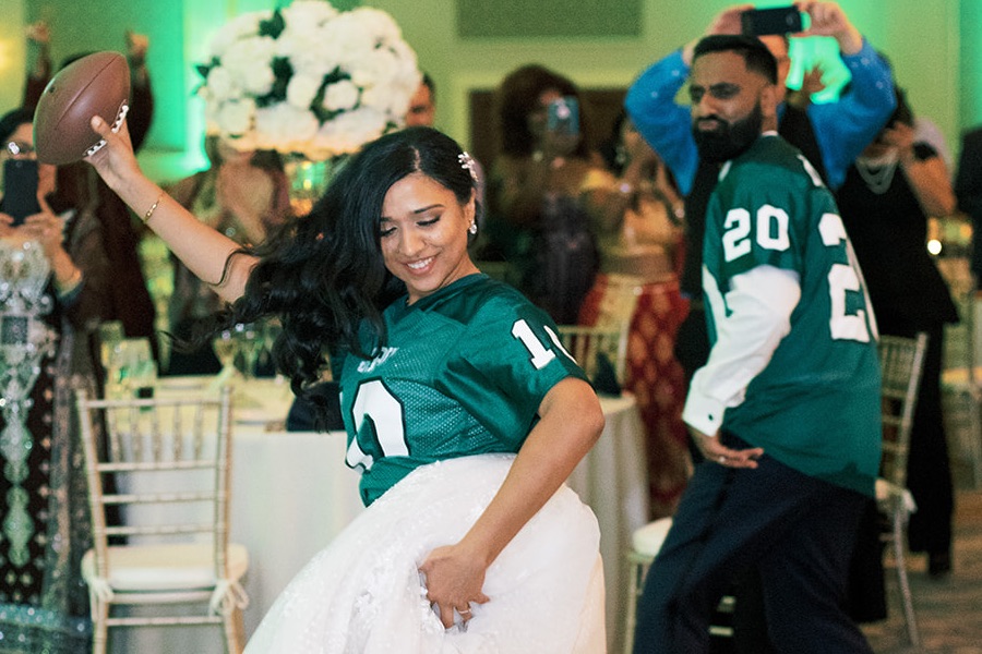 "Just Married" Eagles jerseys