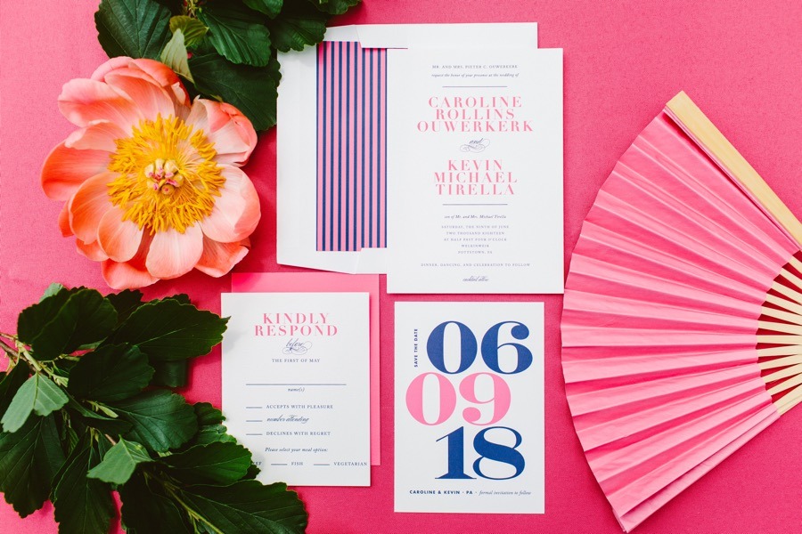 Pink wedding invitations