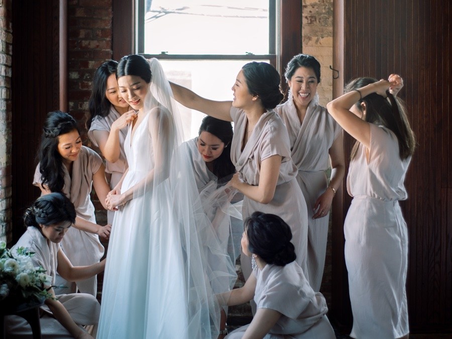 Bride getting ready