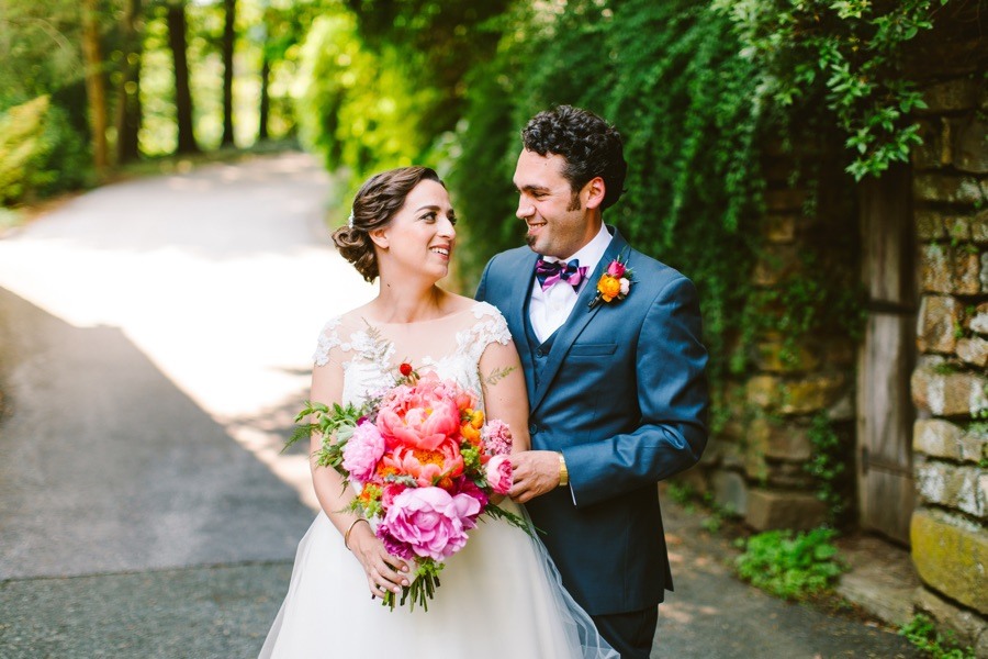 Bride and groom first look