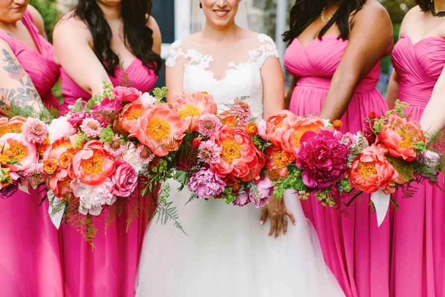 Bride and bridesmaids