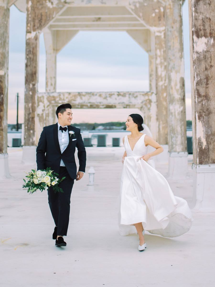 Rooftop wedding portraits