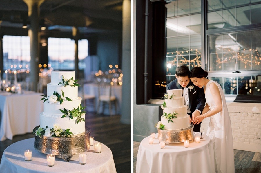 classic white wedding cake