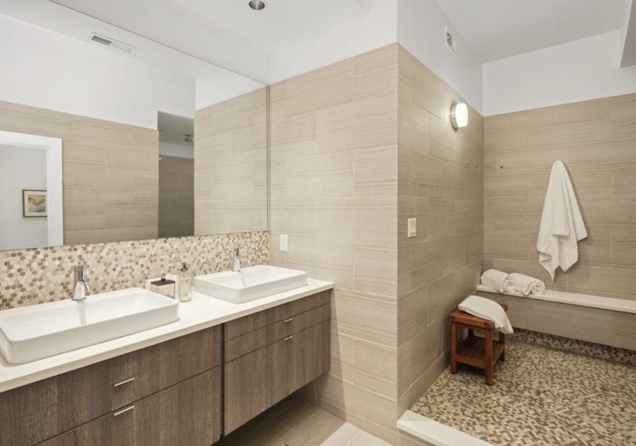 rittenhouse bi-level condo master bathroom