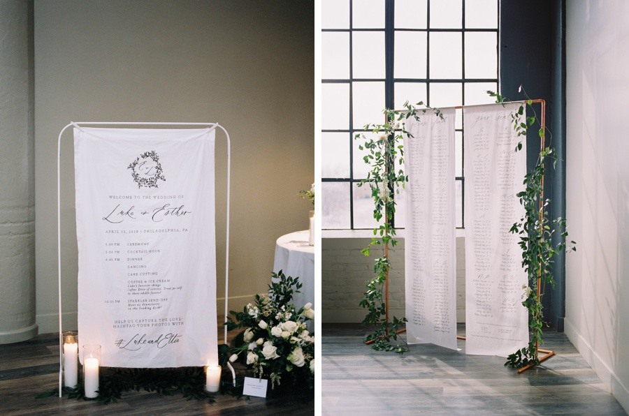 Ettie Kim romantic white wedding signage