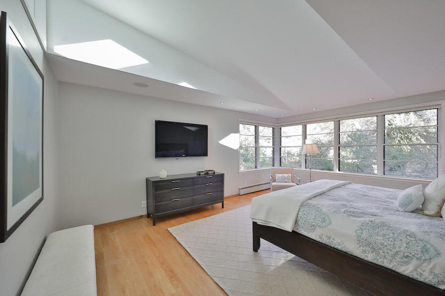 mt. airy midcentury modern split-level master bedroom