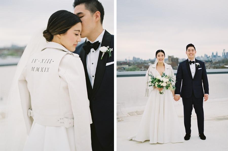 white leather bridal jacket