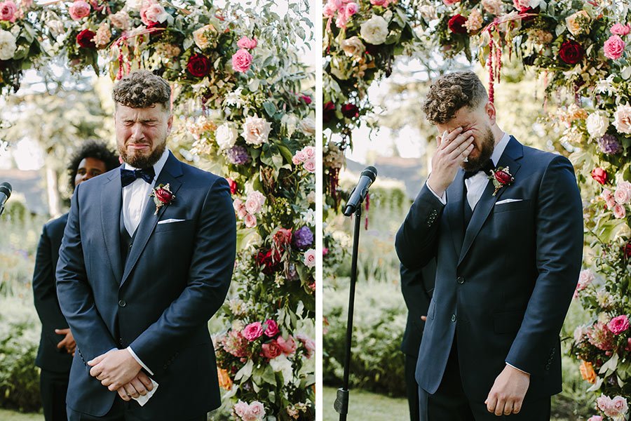 Crying groom