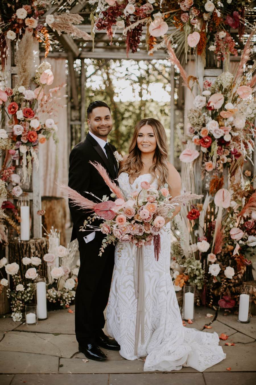 Floral wedding portrait