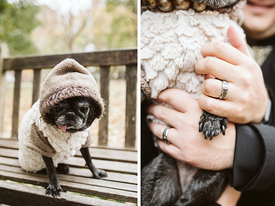 washington square west engagement photos with dog