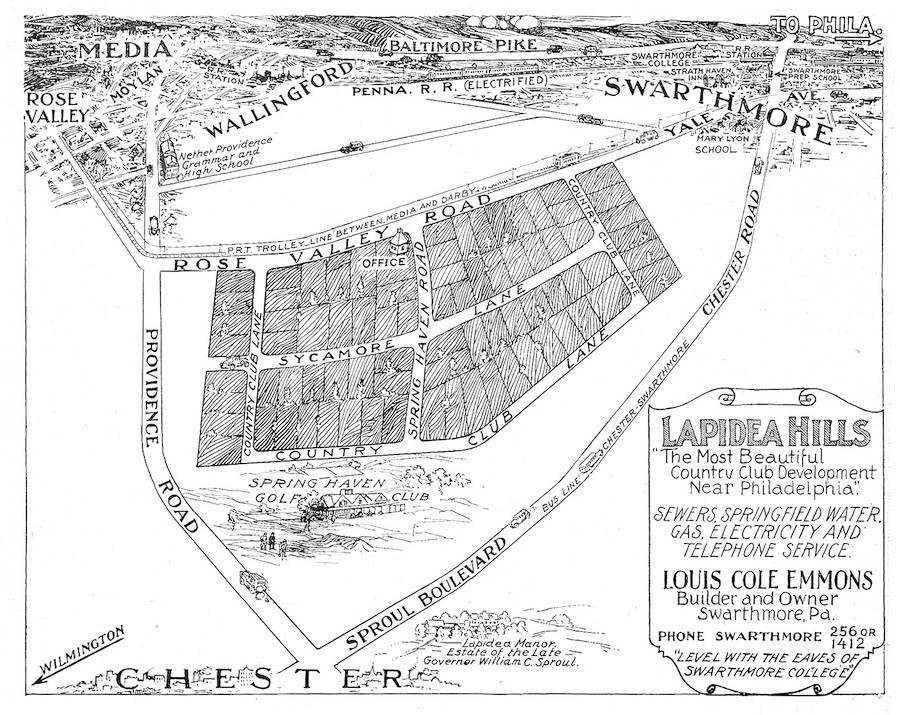 1928 map showing first lapidea subdivision