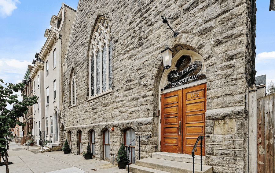 main building entrance and front elevation