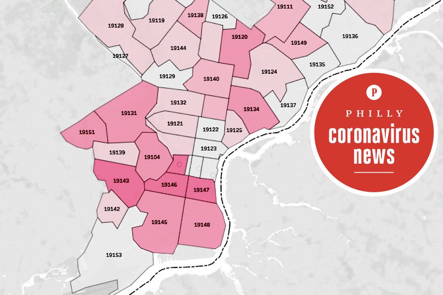 map of coronavirus cases in philadelphia