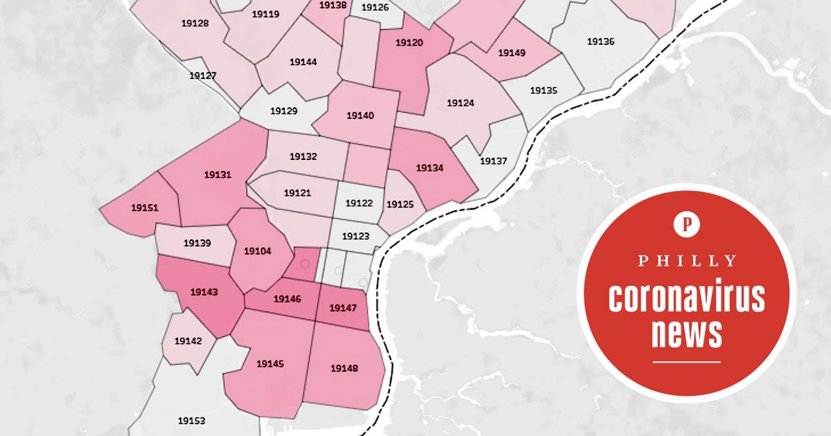 phila zip code map Coronavirus In Philly City Releases Neighborhood Coronavirus Map phila zip code map