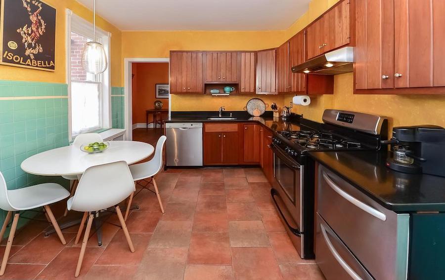 chestnut hill duplex rowhouse kitchen