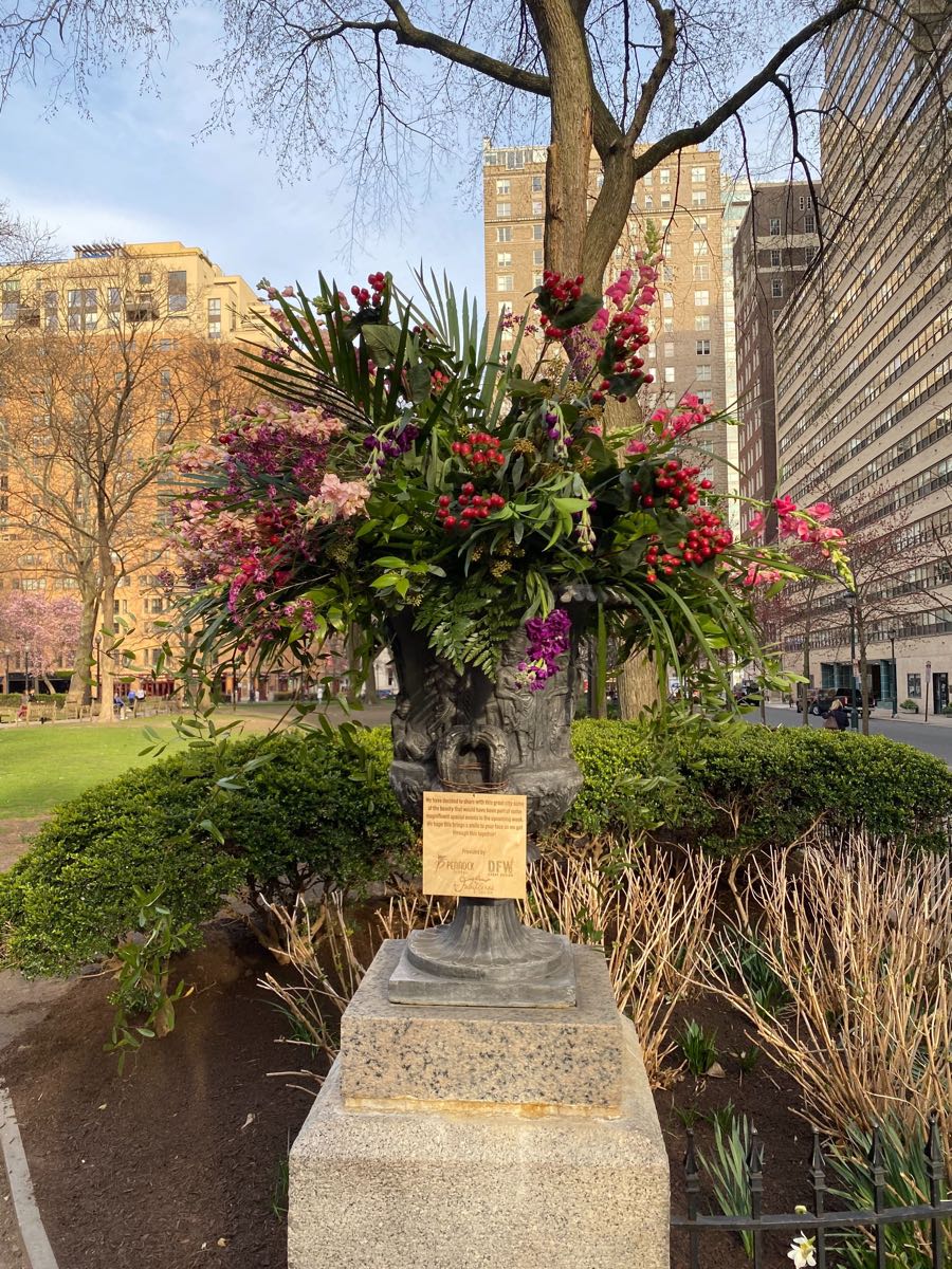 rittenhouse square floral bomb urn