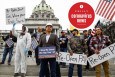 reopen pennsylvania protestors in harrisburg during the coronavirus crisis