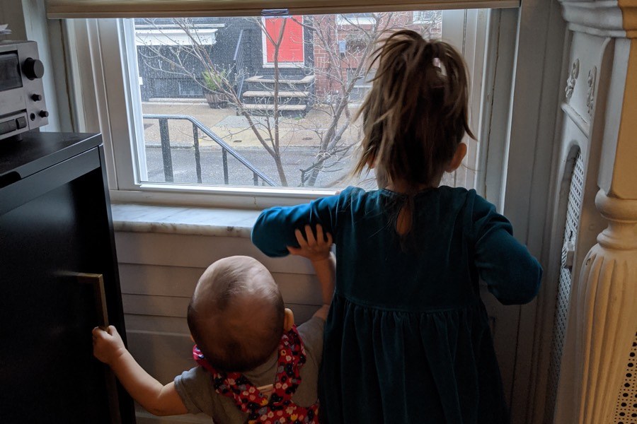 My kids spend a lot of time looking longingly out the window during the coronavirus shutdown.