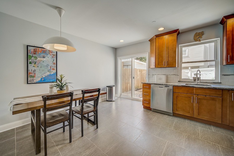 kitchen and dining area