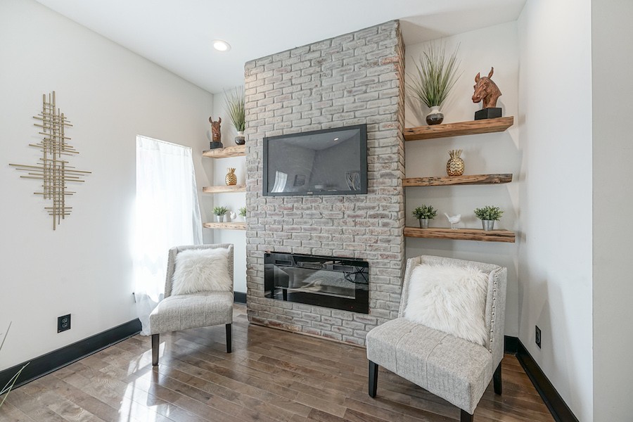 rebuilt point breeze rowhouse for sale living room