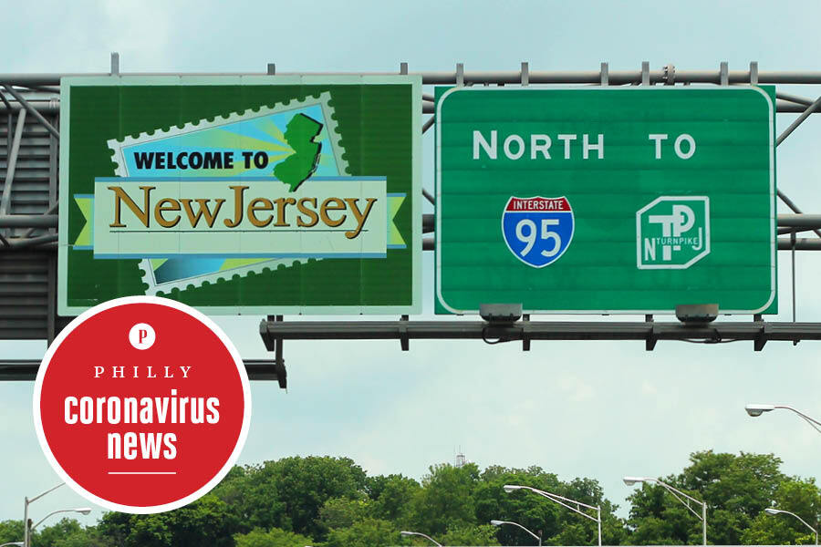 a sign welcoming drivers to New Jersey, where the state has a wall of shame for coronavirus order violators