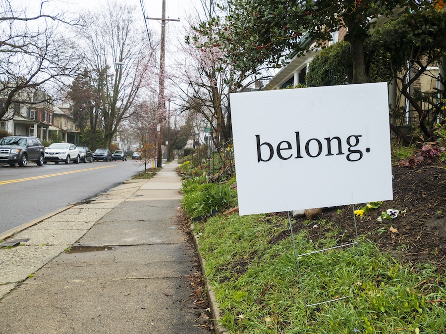 sign on street in chestnut hill