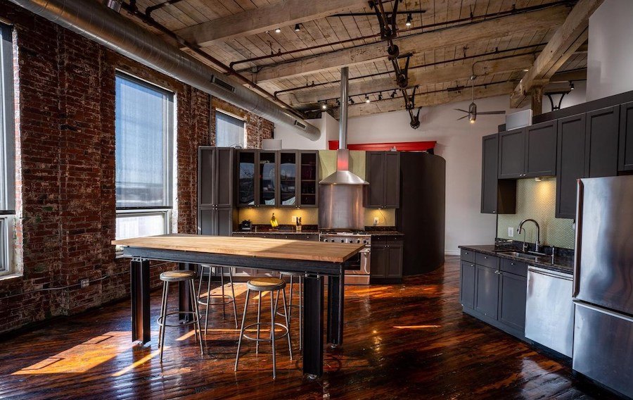 fishtown loft condo for sale dining room and kitchen