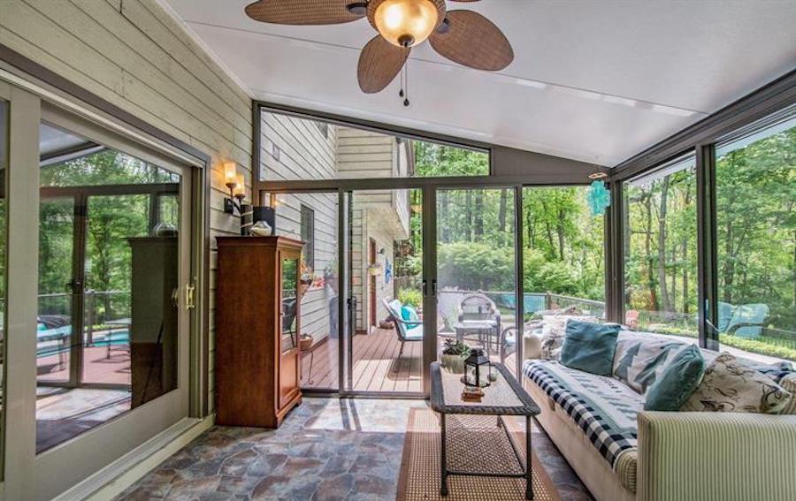 sunroom and rear deck