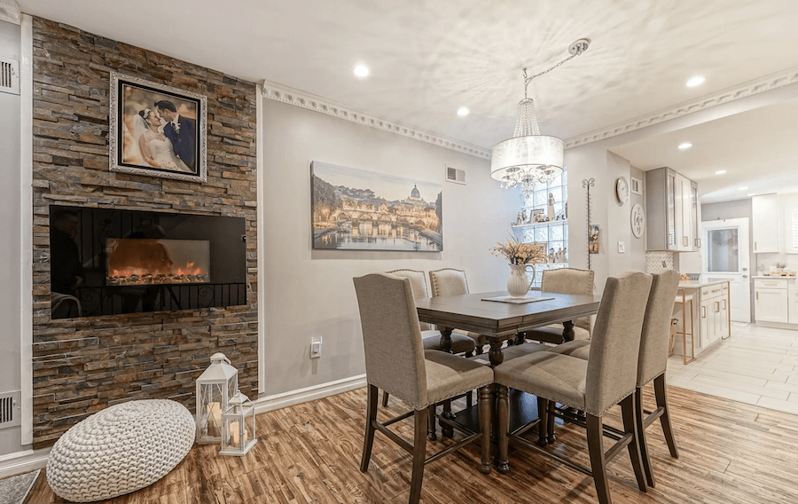 rehabbed girard estate rowhouse for sale dining room