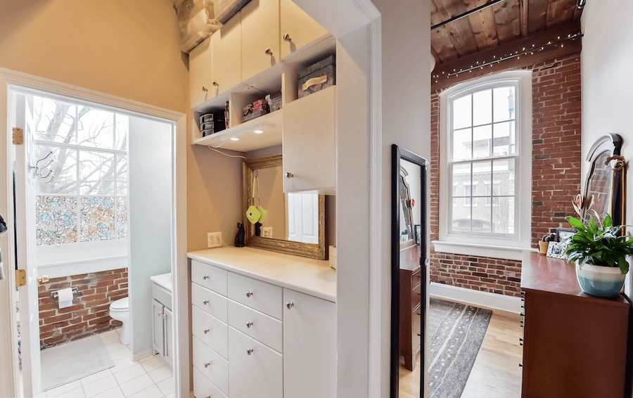 closet and bathroom