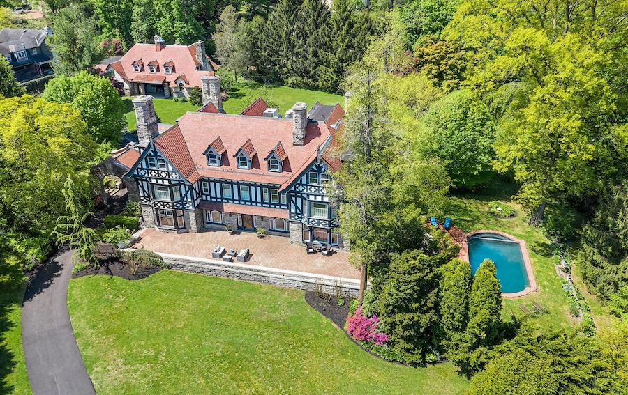 st davids tudor revival house for sale aerial view