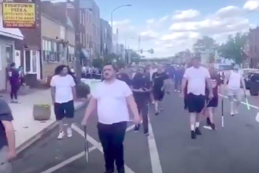 white men with bats "patrol" Fishtown during Philly riots and protests