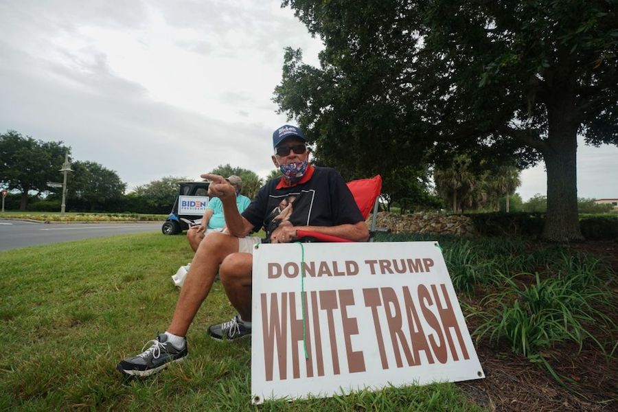 ed mcginty, an anti-donald trump protester in the villages, florida