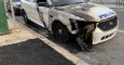 a police car that was set on fire in philadelphia