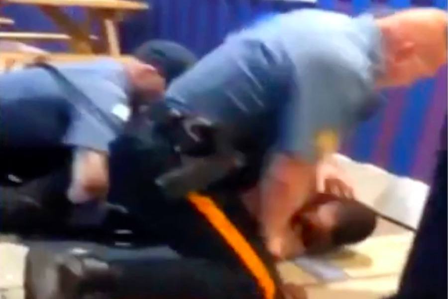 a white wildwood cop punches a black man in the head repeatedly