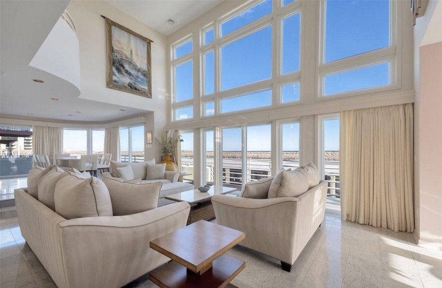 longport contemporary house for sale living room