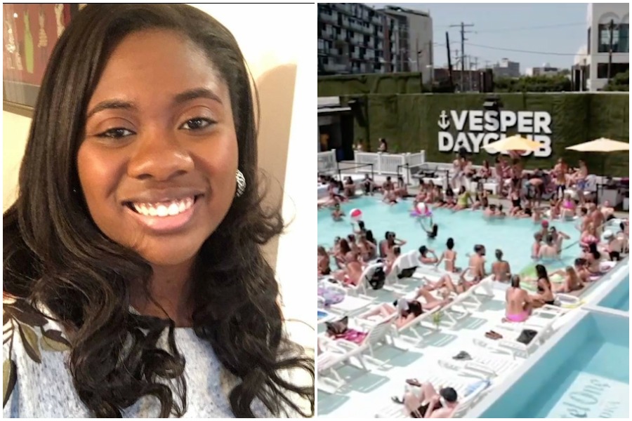 a photo of raina stewart and the vesper swim club, which she is suing for racial discrimination