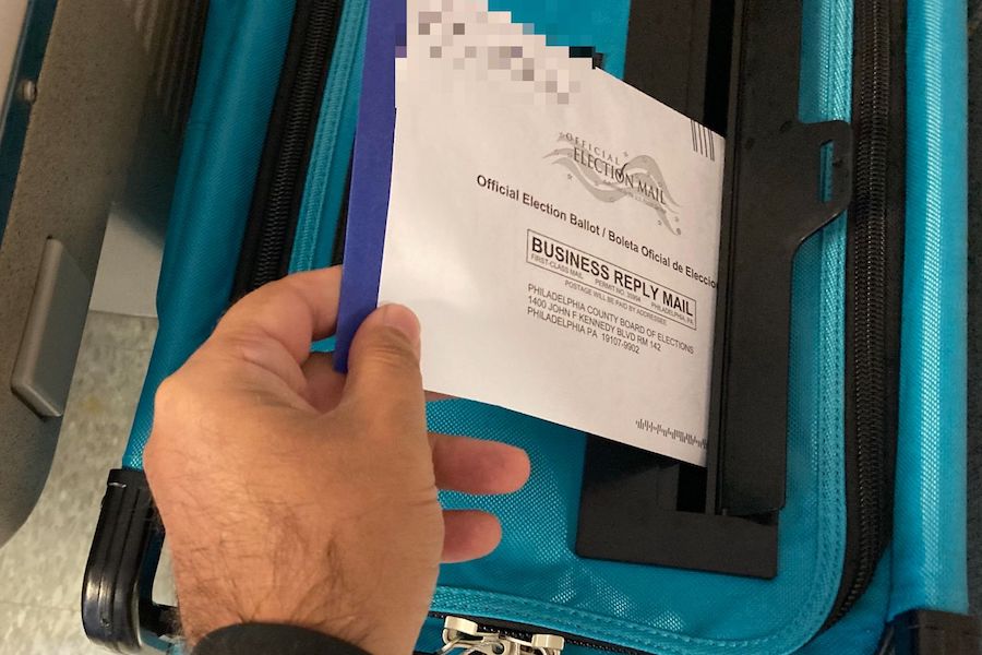 This is me dropping my Pennsylvania mail-in ballot into a secure dropbox at a Philadelphia satellite election office, less than 20 minutes after I walked inside to apply for it.