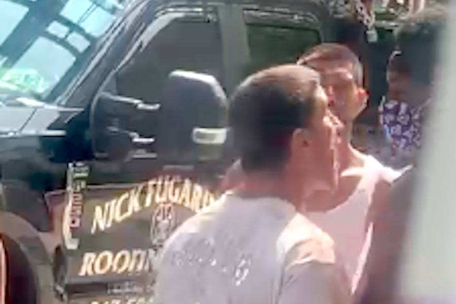 south philly roofer nick fugarino screams at a Black man on Monday