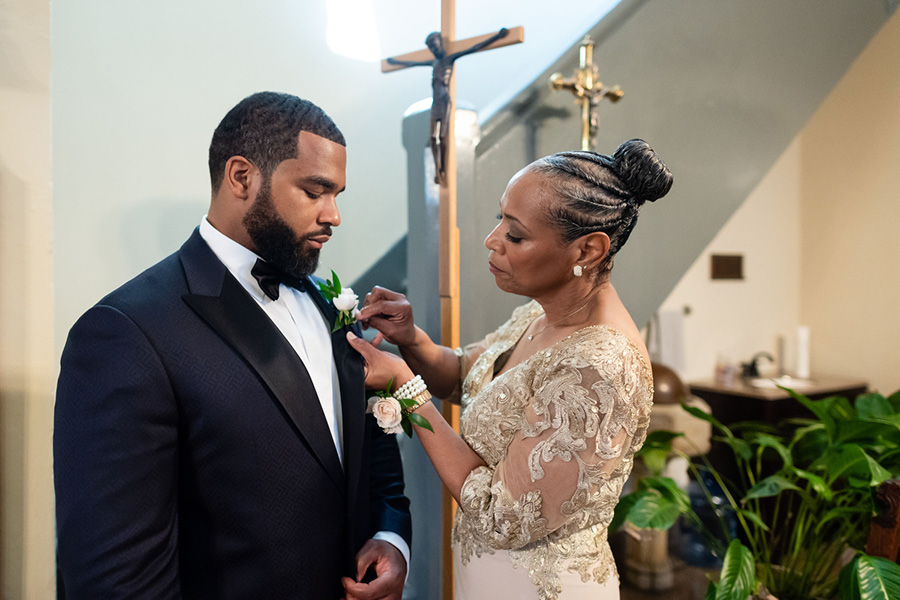 Groom and mother