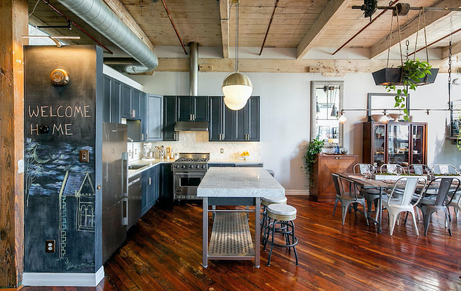 kitchen and dining area