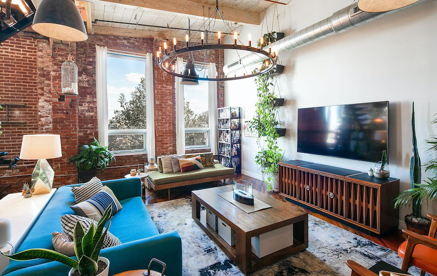 condo for sale fishtown loft living area