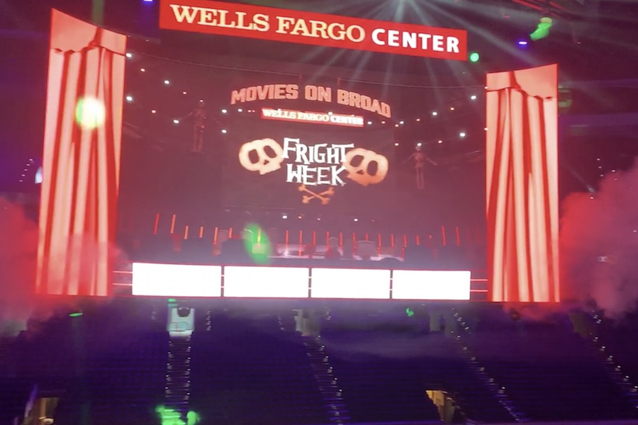 a shot from the halloween movies setup at the wells fargo center