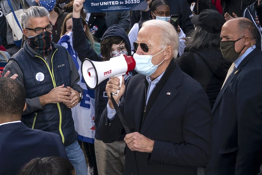 joe biden in philadelphia on Election Day before the Pennsylvania election results started to be tallied