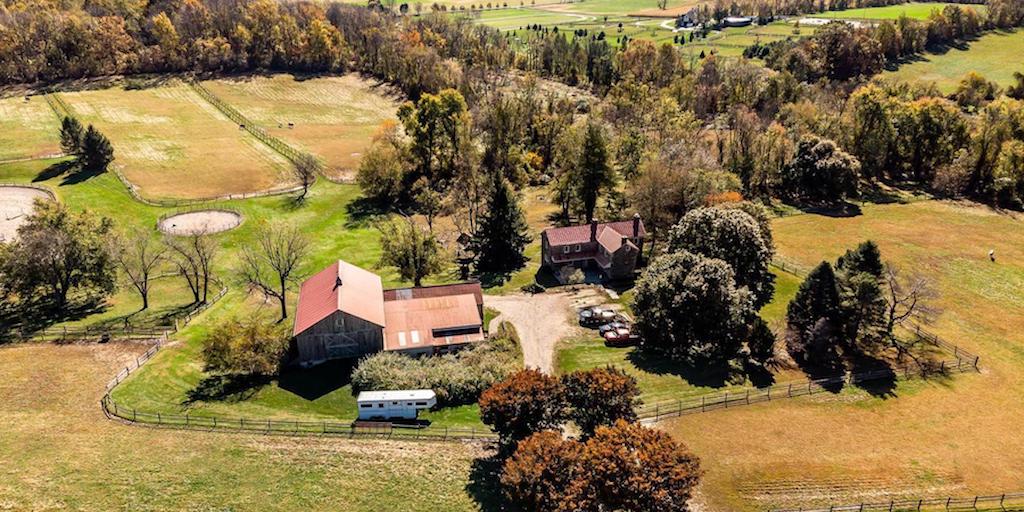 house for sale 1849 Chester Springs farm aerial view